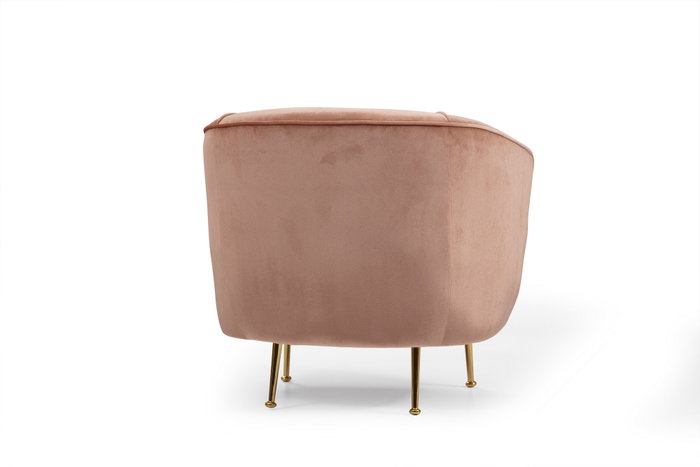 Atelier Del Sofa Piccoli (Bony) Sillón Orejero Rosa Terciopelo Patas Doradas Metálicas Glam